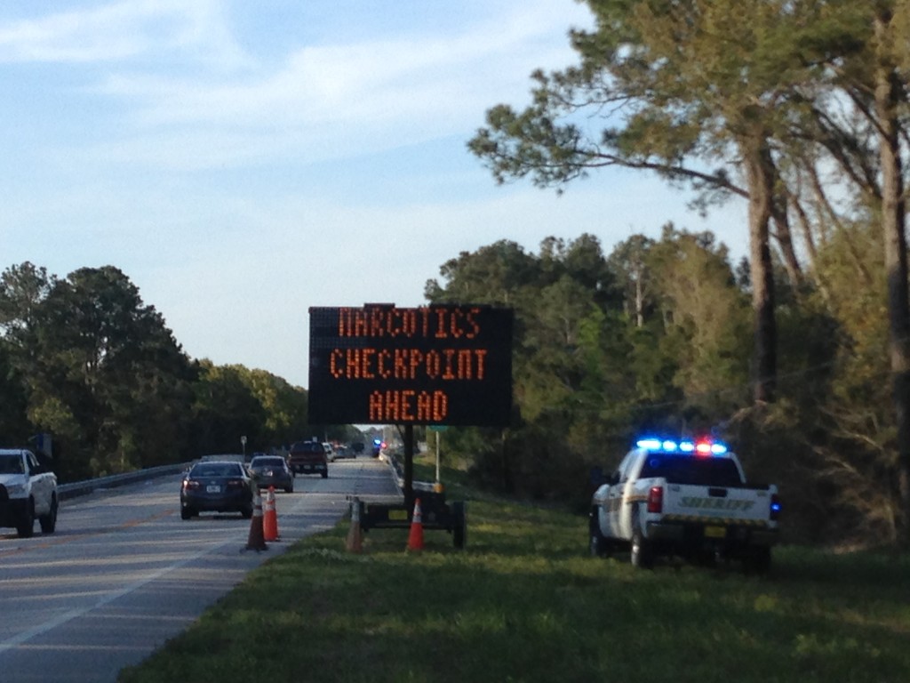 Nassau County Sheriff's Office conducts a narcotics checkpoint. 