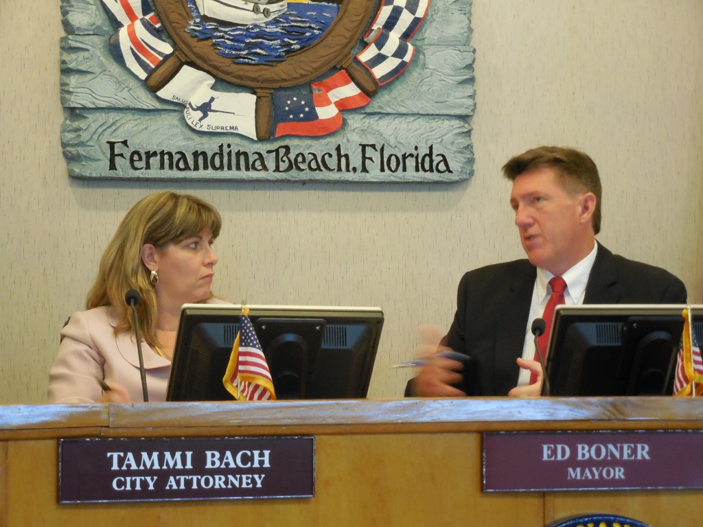 City Attorney Tammi Bach and Mayor Ed Boner