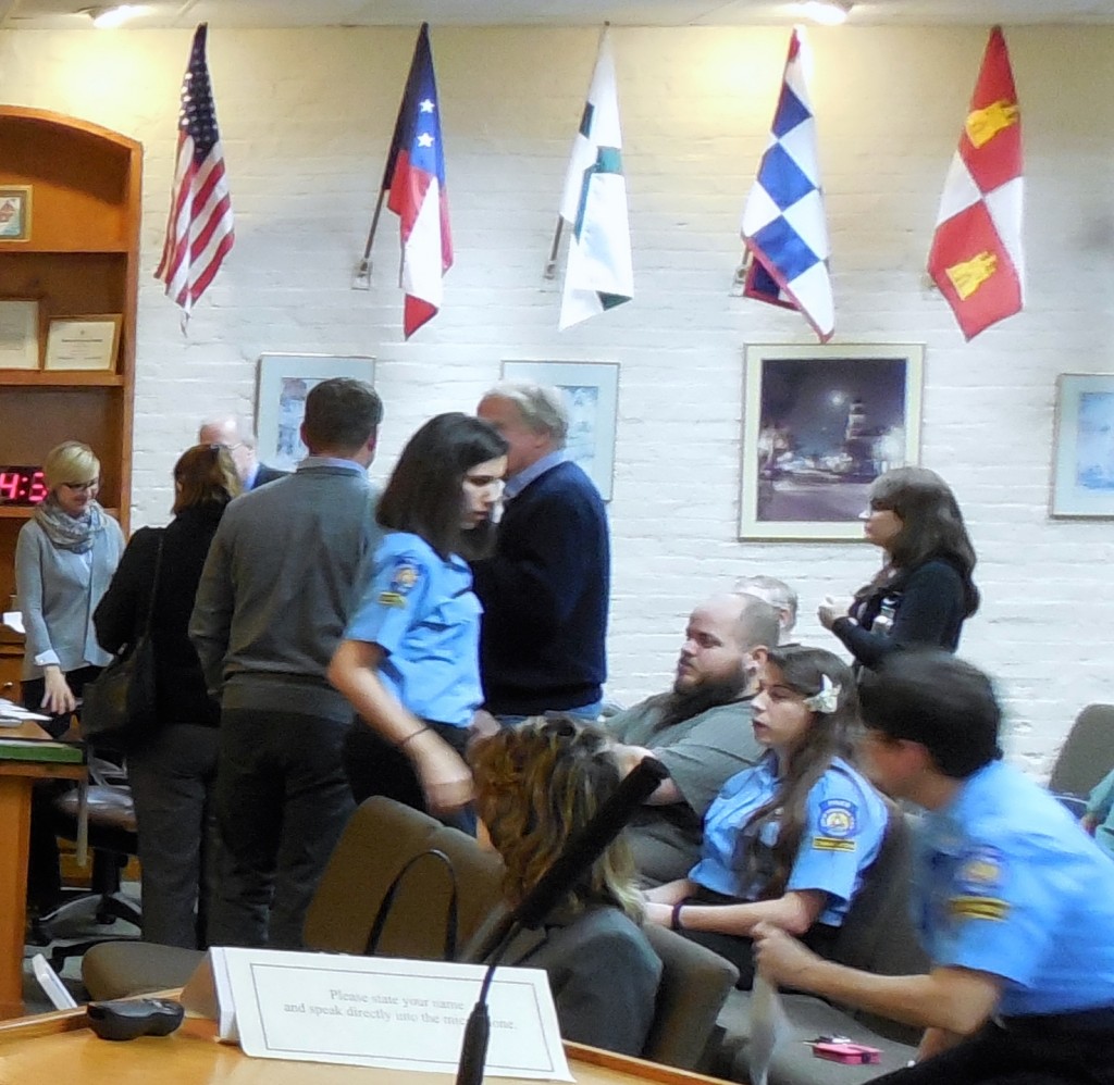 FBPD Dispatchers spoke before the January 20, 2015  FBCC meeting, hoping to convince commissioners to oppose consolidation with Nassau County Dispatch.