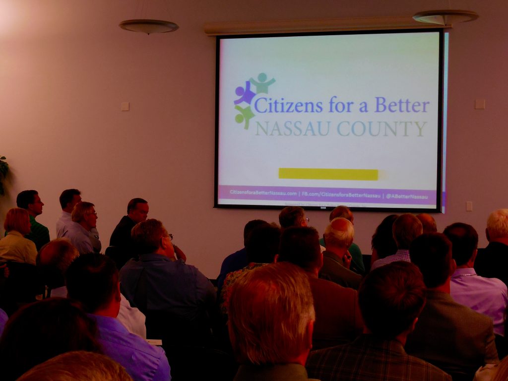 A large crowd gathered at the FSCJ Nassau Center on April 12, 2016as the 501(c)4 organization Citizens for a Better Nassau County held its first public meeting.