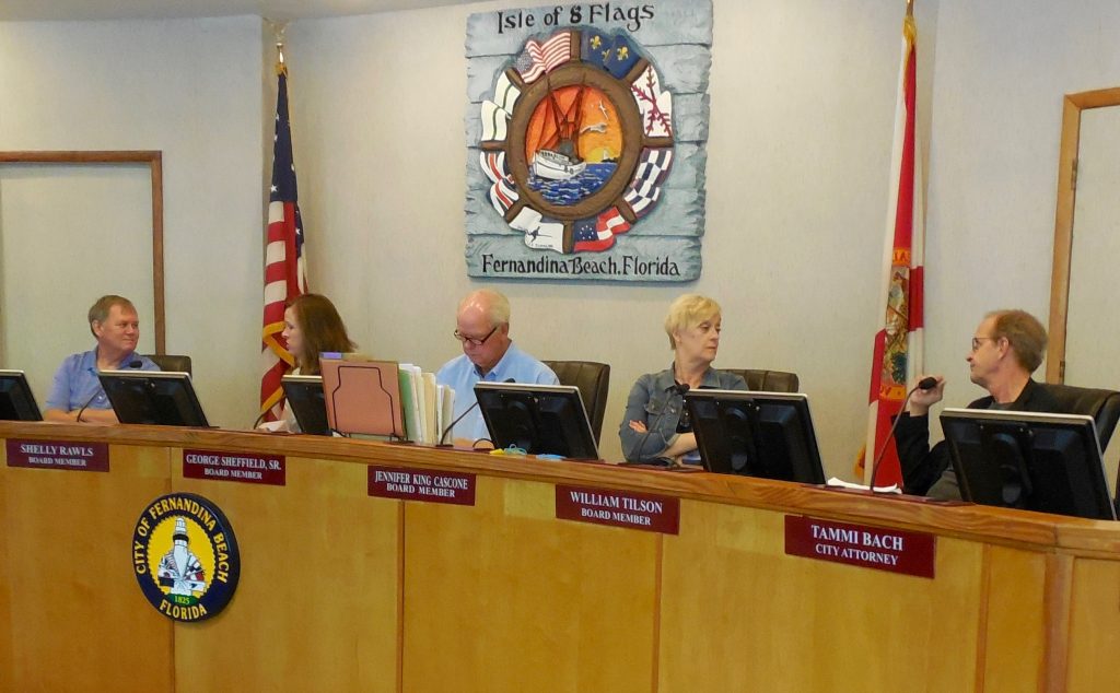 Historic District Council of the City of Fernandina Beach: (l-r) Robert Erickson, Shelly Rawls, George Sheffield, Jennifer Cascone, Bill Tilson