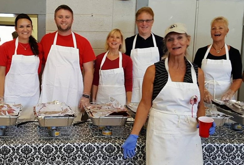 Kitchen Manager Brenda Savage and friends take over kitchen duties for Humane Society Pasta for Paws Event. 